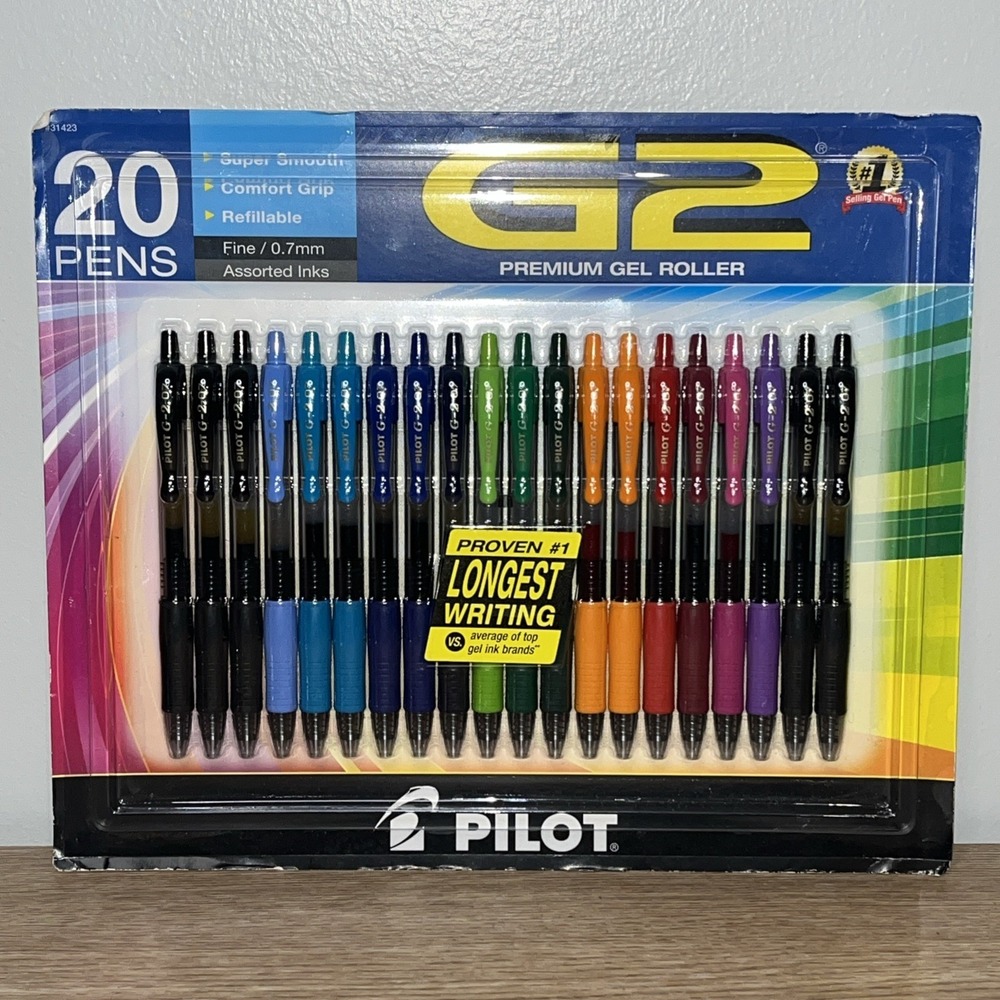 Pilot G2 Retractable Premium Gel Ink Set | 20 Pens | Assorted 0.7mm | G27200